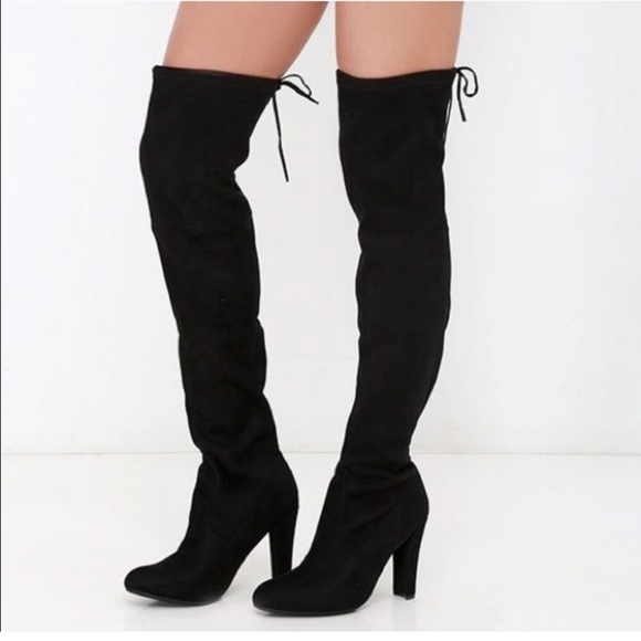 Steve Madden Shoes - Steve Madden Gorgeous Black Suede Over the Knee Boots